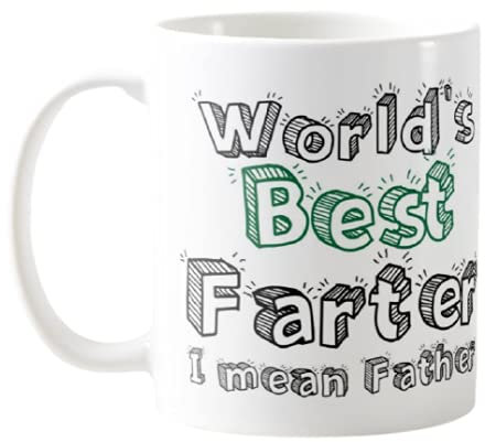 World's Best Farter, Mean Father Mug pour papa, anniversaire, cadeau pour papa, tasse colorée (blanc)