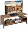 Yaheetech TV Stand, Industrial Style TV Table with Open Storage Shelf and Steel Frame for Living Room, Entertainment Room, Hallway, Rustic Brown, 106 x 39.5 x 40cm