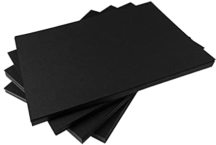 Hawksbill A4 Black Card 220GSM – 50 Pack Thick Premium Smooth Black Cardstock for Arts Crafts Stationery & Home Office Projects