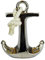 osters muschel-sammler-shop Metall Aufsteller Mangoholz ┼ Anker oder Segel-Boot/Schiff ┼ MEERzeit - Moin mit Anker ┼Maritime Deko für Haus und Bad (Anker Silber 22,5cm)