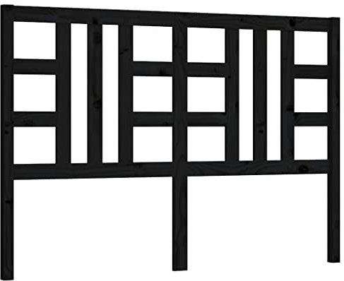 vidaXL Bed Headboard Black 146x4x100 cm Solid Wood Pine