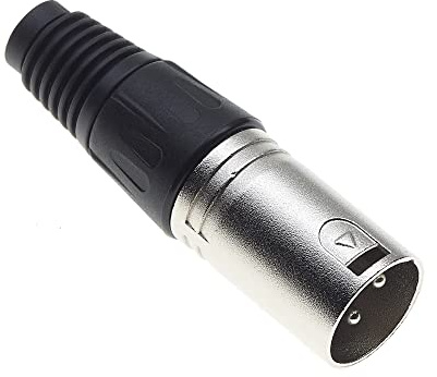 Keple 3-poliger XLR-Stecker, schwarz - männlicher Audio-Mikrofon-DMX-Stecker Klinkenstecker, nicked-Plated Adapter, Metallkonstruktion Stecker mit Kunststoffgehäuse