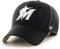 '47 Miami Marlins MVP Herren Damen Verstellbarer Klettverschluss Schwarz Weiß Logo Mütze, schwarz, Einheitsgröße