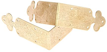 EIFINE 4 Pcs Metal Corner Brackets 65 * 25mm Corner Brackets For Photo Frame Furniture Decorative +Nail (Color : Gold 4pcs, Size : One size)