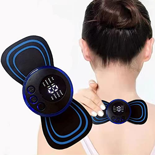 ZYNCUE Tragbares elektrisches Nackenmassagegerät, automatische Massageverstärker, EMS-Lymphdrainage-Massagegerät, USB-Elektrisches Schulter-Nacken-Massagekissen mit Fernbedienungs-Set