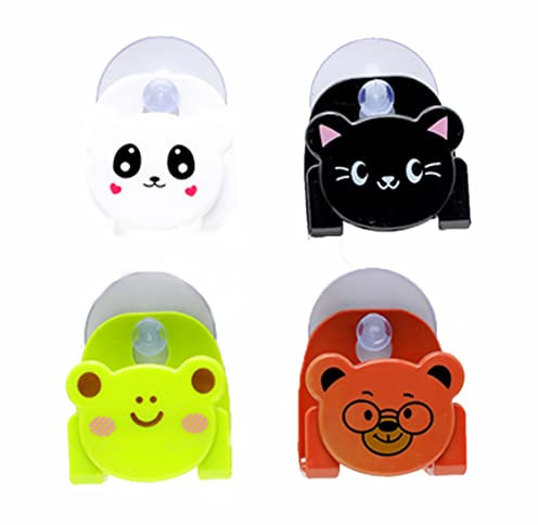 Porte-éponge De Dessin Animé Porte-ventouse Pour Évier De Cuisine Porte-ventouse Multifonctionnel Support Mural Pour Éponges Épurateurs De Savon Brosse De Nettoyage 4 Pièces Porte-ventouse Pour Évier