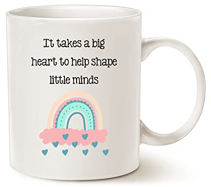 Daycare Teacher Gifts - It Takes a Big Heart to Shape Little Minds - 11Oz Mug for Teacher Gifts from Student, Cute Idea for Appreciation Week, Virtual Teaching, Valentines Day, Christmas