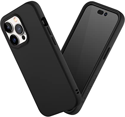 RhinoShield Case kompatibel mit [iPhone 14 Pro] | SolidSuit - Stoßdämpfende & schlanke Schutzhülle mit Premium Finish - 3.5 Meter Fallschutz - Klassik Schwarz