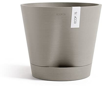 ECOPOTS Pot Rond Venice 2 Taupe + réservoir d'eau - Ø 30 x H. 26,3 cm - 4 L