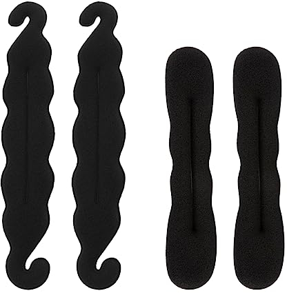 4 Stück Magischer Haarknoten Haarhalter Schwamm Clips Haar Styling Donut Brötchen Haar Twist Lockenwickler Donut Tools