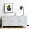 [en.casa] Mobile TV con 3 Ante e Foro Passacavi Mobile Basso in Acciaio con Scomparti Armadio Basso da Archivio Stand TV e Centri Multimediali 113 x 40 x 58 cm Bianco