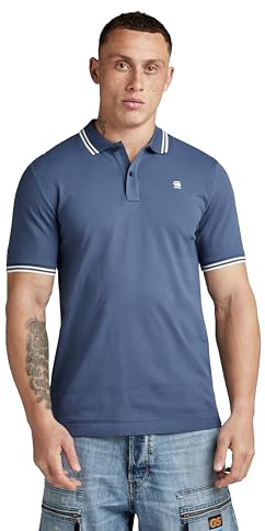 G-Star Men's Dunda Slim Stripe Polo , Blue (vintage indigo D17127-5864-G278), XS