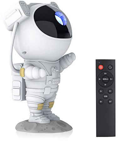 Hiya-Naya Astronaut Star Projector Galaxy Light with Timer and Remote Control, 360° Adjustable Starry Night Light Projector for Baby/Kids/Adults/Bedroom/Party/Home Decor/Game Room (White)