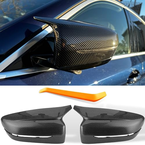 M Sport Spiegelkappen Kompatibel mit BMW 3er, 5er, 6er, 7er Passend für G30 G31 G38 G20 G21 G28 G32 G11 G12 G14 G15 Aussen Accessories Exterieur Tuning Zubehör - Nur Linkslenker (LHD) Modelle