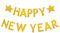 Frohes Neues Jahr Banner, Goldener Stern Glitzer Banner Happy New Year Schild Dekor 2024 Silvester Partyzubehör Dekoration für Fotohintergrund, Heimdekoration