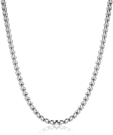 GoPaw Silber Kubanische Kette,Herren Damen Panzerkette Halskette,2/3/4/5/6 MM Breit Edelstahl Herren Ketten,LäNge 46/51/56/61/66/71CM FüR MäNner Jungen