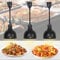 BOVDC Wärmelampe Küche, Schwarz Lebensmittel Wärmelampe für Küche 19cm/25cm, Hängende Wärmelampen für Speisen Einstellbar für Küche, Buffets und Hotels(3 Stück, 25cm)