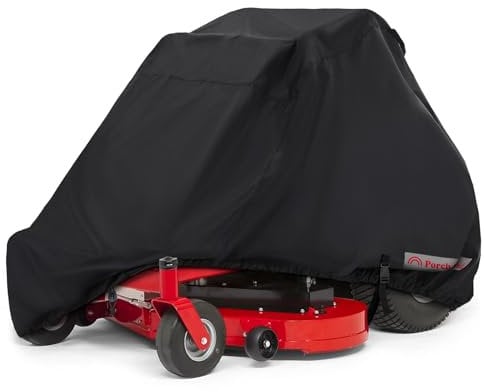 Porch Shield Zero Turn Mower Cover - Waterproof Heavy Duty Riding Lawn Tractor Cover Up to 54 inches Decks Black