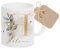Manufaktur Liebevoll Geschenk Tasse Personalisiert Buchstabe Namenstasse Frau Freundin Geschenk Mama Muttertag Geburtstagsgeschenk Kollegin Dankeschön Abschied Monogramm (Beige Floral)