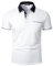 AIOIDI Baumwolle Herren Kurzarm Poloshirt Basic T-Shirt Tennis Golf Polo Weiß S