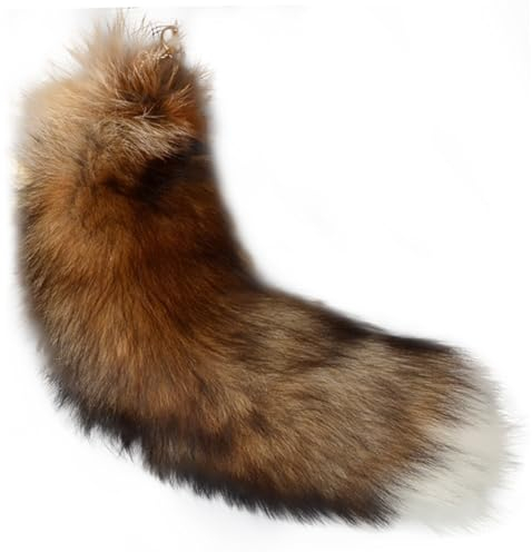 Fox -Schwanz, 15,75 -Zoll -Tierschwanz zotteligen Kunstfellschwanz, realistischer Fuchsschwanzschlüsselketten dekorativer Therian Tail für Handtasche Rucksack Cosplay Style3