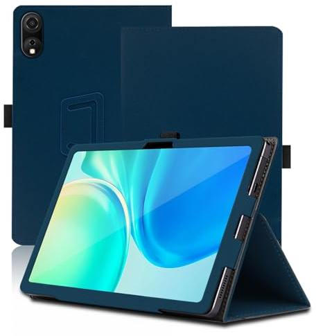 Étui pour Blackview Tab 90 WiFi 10.92 Pouces, Blackview Tab 90 WiFi Coque Tablette, Housse de Protection avec Support Pliable, Porte-Crayon et Dragonne, Protection Totale. (Bleu)