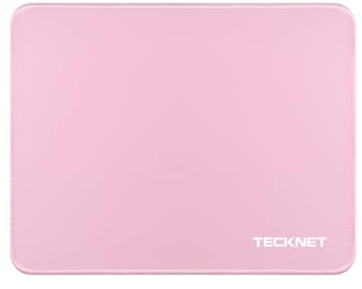 TECKNET Mauspad, 280 x 210 mm Gaming Mousepad mit Wasserdicht und Rutschfester Gummi für PC-Büro, Arbeit, Gaming, Studium, Laptop, Computer, Zuhause-Rosa