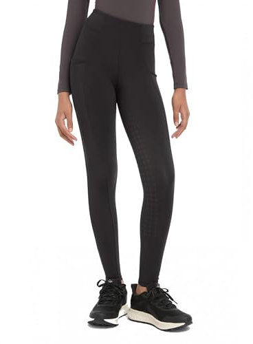 LeMieux Young Rider Pull On Orla Breeches - Supportive Elasticated Waistband - Lightweight - Full Seat Silicone Grip - Childrens Horse Riding Trousers - Black - 9-10 Years