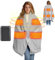 Couverture Chauffante USB éLectrique sans Fil avec Batterie De 10000 mah, éCharpe Chauffante avec 3 Niveaux De RéGlage De La TempéRature, 165 X 90 Cm et 6 Zones De Chauffage Poncho Chauffant