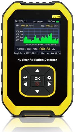 Geigerzähler Radioaktivität,Emf-messgeräte Radioaktivität Messgerät Erkennen Sie Röntgen-, Y- und ß-Strahlen LCD-Anzeige 5 Maßeinheiten