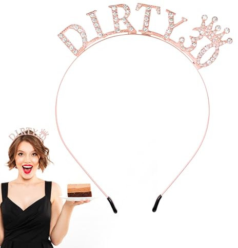 Tyqour 30. Geburtstag Krone Schärpe, 30 Geburtstag Krone für Frauen, Gold 30. Geburtstag Kopfschmuck Mädchen Kristall Geburtstags Tiara für 30 Geburtstag Deko Geschenk und Frauen Party Accessoires