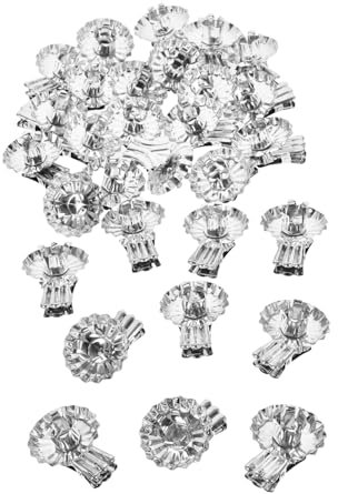 JEWEDECO 36st Weihnachtskerzenclips in Blumenform Herbstbaum-kerzenclip Kerzenständer Aus Silber Herbstdeko Kerzenhalterclip Weihnachten Weihnachtsbaumkerzenhalter Silver Eisen