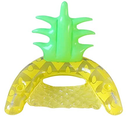 Flotteur de piscine gonflable en forme d'ananas, hamac flottant | Chaise longue gonflable pour piscine, canapé gonflable, chaise flottante (jaune ananas)