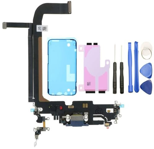 Charging Port Replacement For iPhone 13 Pro Max (6.7) Dock Connector Replacement Headphone Jack & Lower Microphone Plus Adhesive & Tools