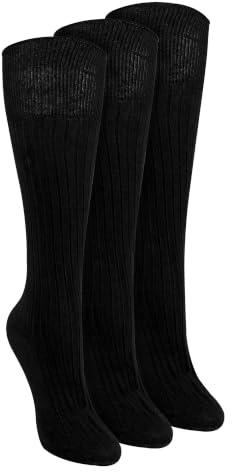 Sock Snob 3er Pack 100% Baumwolle Kniestrümpfe Für Damen Atmungsaktiv Weich Socken
