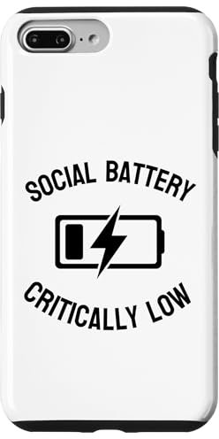 Batteria sociale: Criticamente basso - Sarcastico Stanco introverso Custodia per iPhone 7 Plus/8 Plus