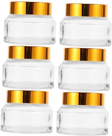 VALICLUD 6piezas Botella De Crema Facial De Vidrio Transparente Para Cosméticos Maquillaje y Loción De Viaje Tarro De Pequeño