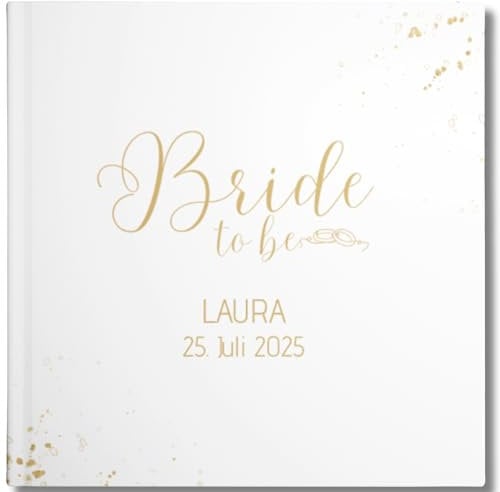 YMEMOS JGA Gästebuch zum Ausfüllen blanko mit leeren Seiten – Erinnerungsbuch personalisiert für Frauen – Fotobuch für Junggesellinnenabschied (weiß)