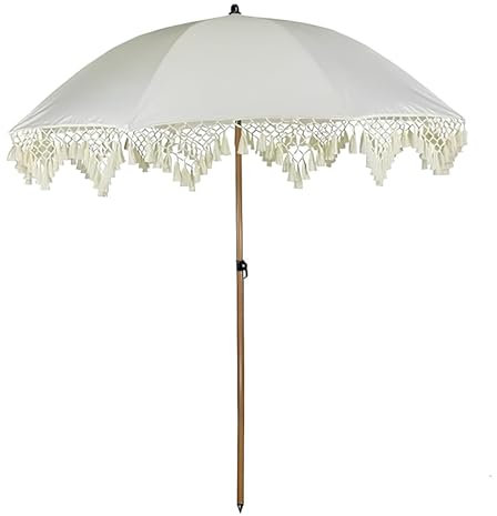 Sombrilla de Jardín Ø180x200 cm Parasol de Terraza Reclinable, Sombrilla de Playa, Desmontable Anti-UV Impermeable, para Playa, Piscina, Jardín