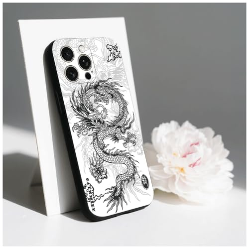 PAIXIKYZ Kompatibel mit iPhone 15 Pro | Drachen gestrichene TPU Stoßfeste weiche Handyhülle