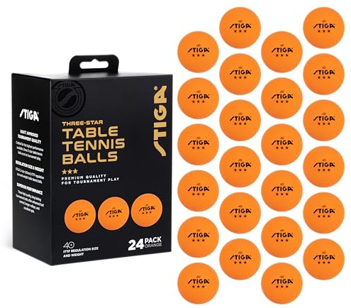 STIGA 24pk 3-Star Ping Pong Balls - USATT Approved Tournament Quality - ITTF Regulation Size & Weight - Durable, Tournament Table Tennis Balls