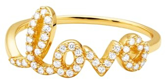 Brandlinger ® Ring Damen Silber 925. Bandring 9mm mit weißen Zirkoniasteinen. Ring Damen silber mit 18 Karat Gelb- oder Weißgold, Schmuck für Frauen und Mädchen.