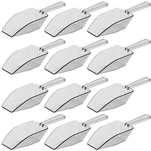 Candy Scoop Clear Kitchen Wedding Buffet Utensil, Ice Cream, Buffets Handle, Dessert Scoops (12 - Small Size)