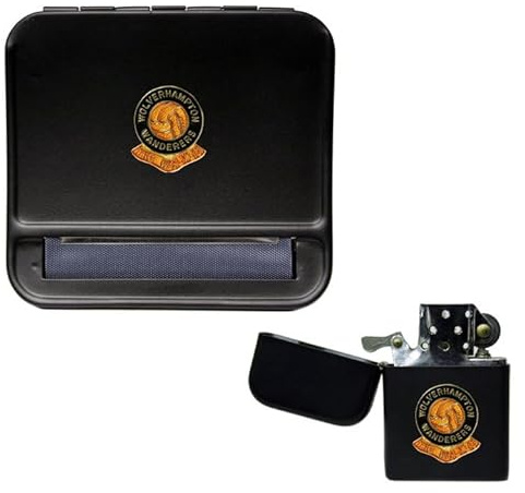 Wolverhampton Wanderers Football Club Cigarette Rolling Machine and storproof Petrol Lighter