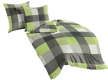 Bierbaum Bettwäsche 6452, Fein-Biber, Designed in Germany, kiwi 07, 155 x 220 cm