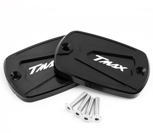 Motorrad Vorderer Bremsflüssigkeitsdeckel Bremskupplungs-Ölbehälter Fluid Cap Abdeckung CNC Passend für Yamaha Tmax 500 2004-2011 Tmax 530 DX SX 2012-2018,TMAX 560 2020