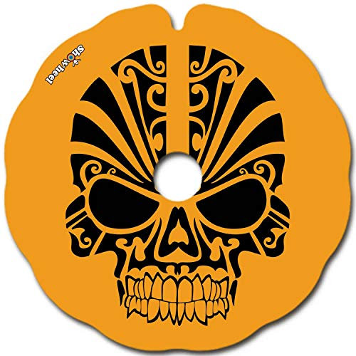 Flasque: Protège-Rayon Fauteuil Roulant (Paire) pour Main Courante de 49,51 à 50,50cm de Diam. Extérieur, Fixation Ronde - Tribal skull