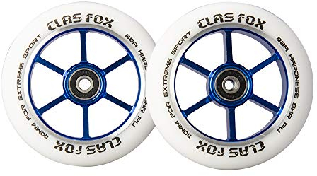 CLAS FOX Pro Stunt Scooter Rollen Roller Räder 110mm Ein Paar mit ABEC-9 Kugellager CNC Metallker (2 stücke) (Blau)