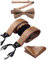 HISDERN Braun Gold Hosenträger und Fliege Set für Herren Einstecktuch Y Style hosenträger mit 6 Starken Clips Einstellbar für Anzug