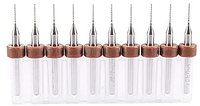 sourcing map PCB Drill Bits 0.5mm Tungsten Carbide Rotary Tool Jewelry CNC Engraving Print Circuit Board Micro Drill Bits 1/8 Inch Shank 1 Set (10 Pcs)